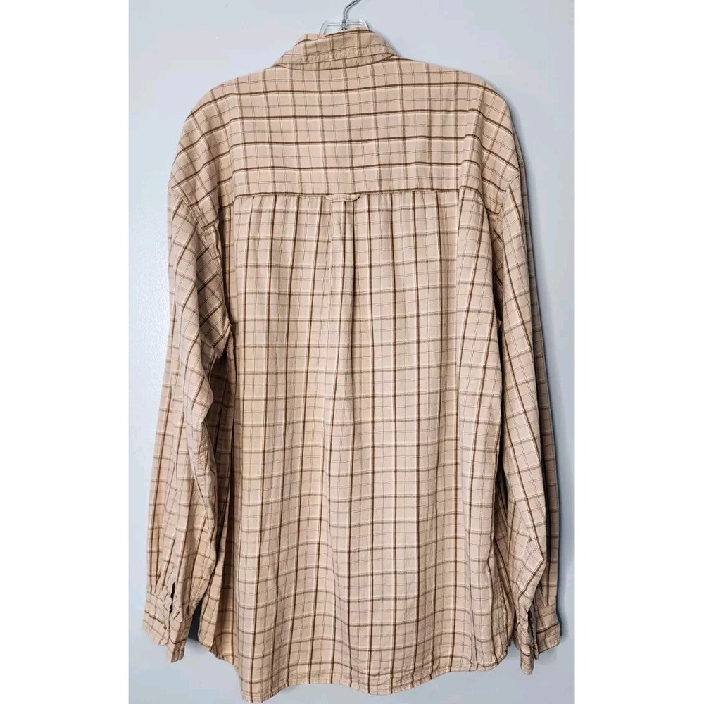 Columbia Sportswear Men's Shirt XL L/S Button Down Tan Plaid Check‎ 100% Cotton - Picture 6 of 11
